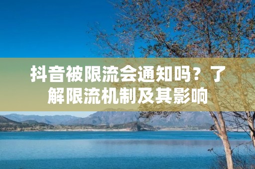 抖音被限流会通知吗?了解限流机制及其影响