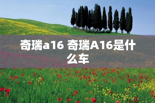 奇瑞a16 奇瑞A16是什么车 奇瑞a16 奇瑞A16是什么车
