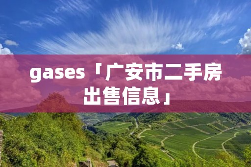 gases「广安市二手房出售信息」