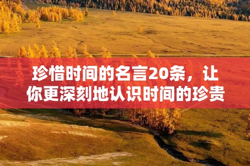 珍惜时间的名言20条,让你更深刻地认识时间的珍贵价值