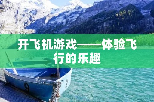 开飞机游戏——体验飞行的乐趣 开飞机游戏——体验飞行的乐趣