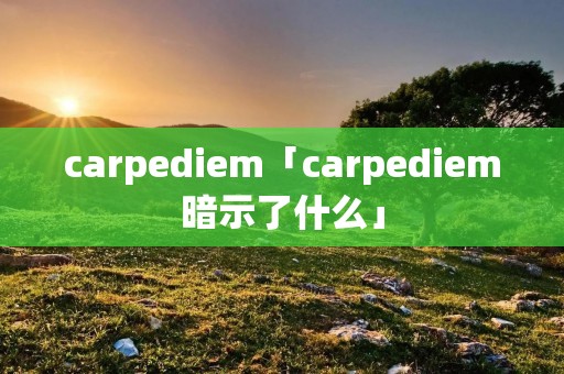 carpediem「carpediem暗示了什么」