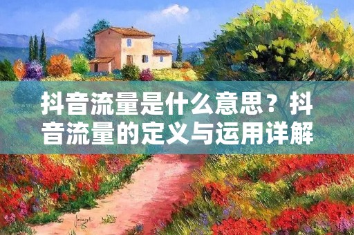 抖音流量是什么意思?抖音流量的定义与运用详解