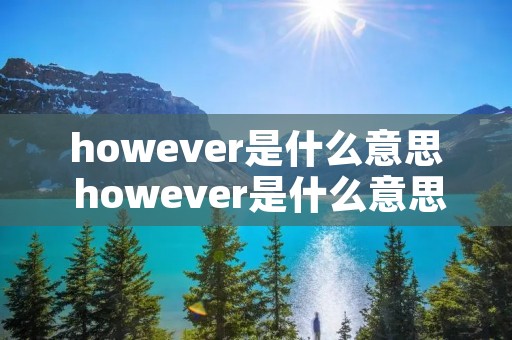 however是什么意思 however是什么意思是什么意思