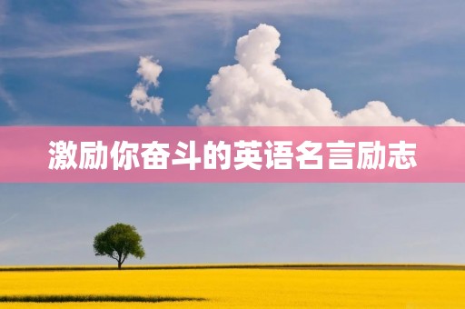 激励你奋斗的英语名言励志