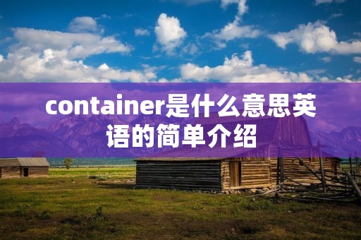 container是什么意思英语的简单介绍