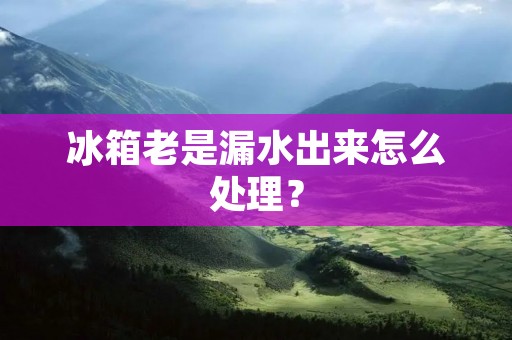 冰箱老是漏水出来怎么处理？