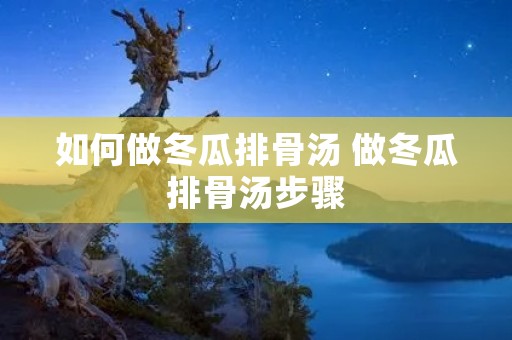 如何做冬瓜排骨汤 做冬瓜排骨汤步骤