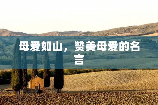 母爱如山,赞美母爱的名言
