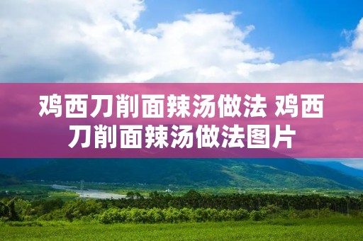 鸡西刀削面辣汤做法 鸡西刀削面辣汤做法图片