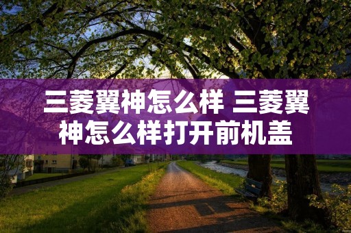 三菱翼神怎么样 三菱翼神怎么样打开前机盖
