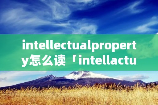 intellectualproperty怎么读「intellactual property」
