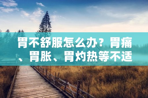 胃不舒服怎么办?胃痛、胃胀、胃灼热等不适感是很多人常常会遇到的问题。当胃不舒服的时候,我们应该如何处理呢?下面将详细介绍一些缓解胃不适的方法。