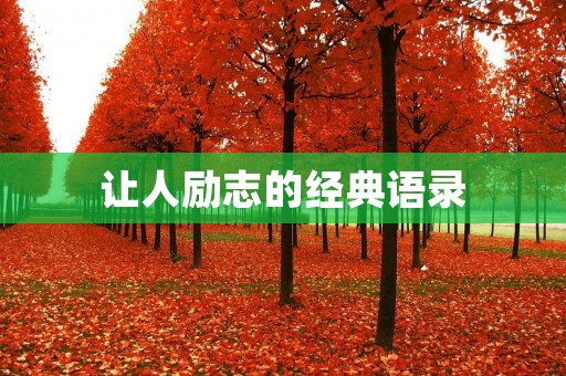 让人励志的经典语录:激发内心的力量