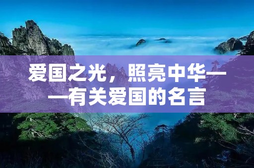 爱国之光，照亮中华——有关爱国的名言