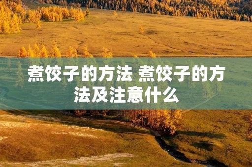 煮饺子的方法 煮饺子的方法及注意什么