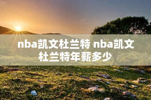 nba凯文杜兰特 nba凯文杜兰特年薪多少