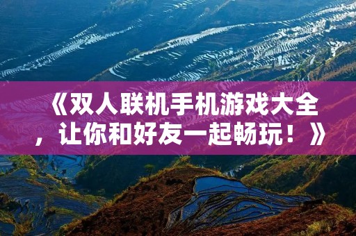 《双人联机手机游戏大全,让你和好友一起畅玩!》
