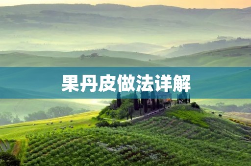 果丹皮做法详解：手把手教你制作美味果丹皮