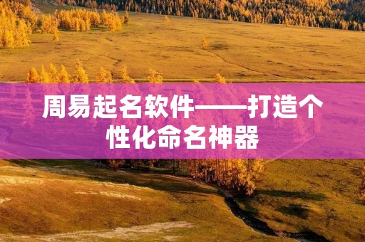 周易起名软件——打造个性化命名神器 周易起名软件——打造个性化命名神器