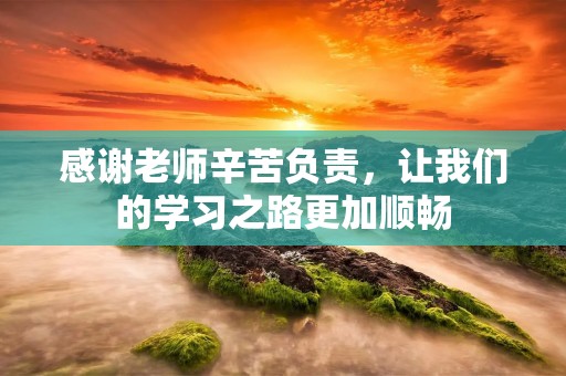 感谢老师辛苦负责,让我们的学习之路更加顺畅 感谢老师辛苦负责,让我们的学习之路更加顺畅