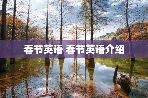 春节英语 春节英语介绍