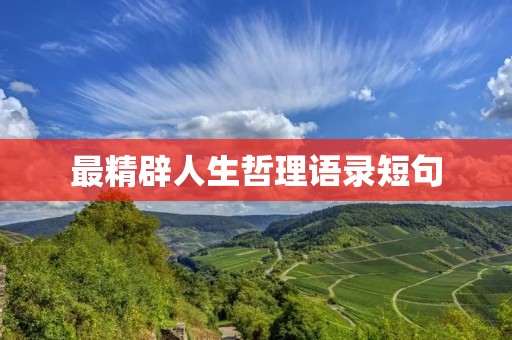 最精辟人生哲理语录短句:启迪你心灵的智慧金句