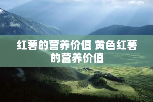 红薯的营养价值 黄色红薯的营养价值