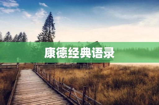 康德经典语录:探究人类认识的边界
