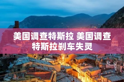 美国调查特斯拉 美国调查特斯拉刹车失灵