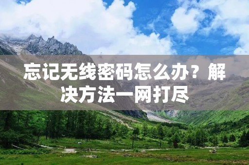 忘记无线密码怎么办?解决方法一网打尽
