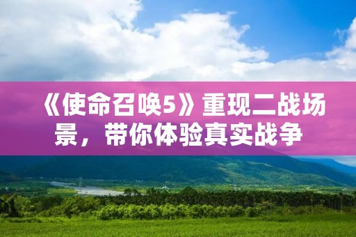 《使命召唤5》重现二战场景，带你体验真实战争