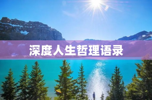 深度人生哲理语录:探索人生的真谛