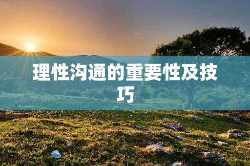 理性沟通的重要性及技巧