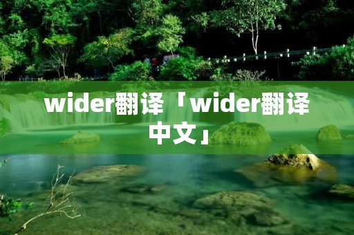 wider翻译「wider翻译中文」