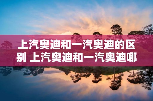 上汽奥迪和一汽奥迪的区别 上汽奥迪和一汽奥迪哪个好 上汽奥迪和一汽奥迪的区别 上汽奥迪和一汽奥迪哪个好