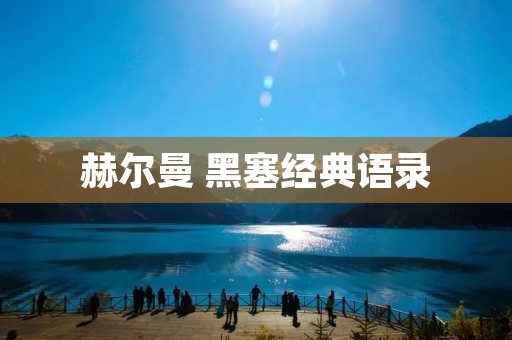 赫尔曼 黑塞经典语录:思想的深邃与人性的探索