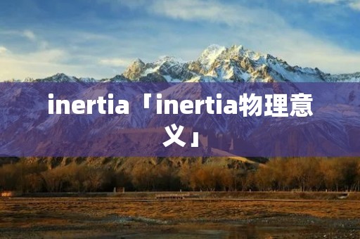 inertia「inertia物理意义」