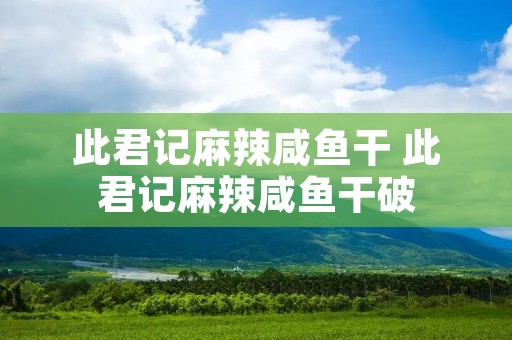 此君记麻辣咸鱼干 此君记麻辣咸鱼干破