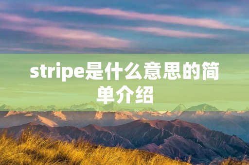stripe是什么意思的简单介绍 stripe是什么意思的简单介绍