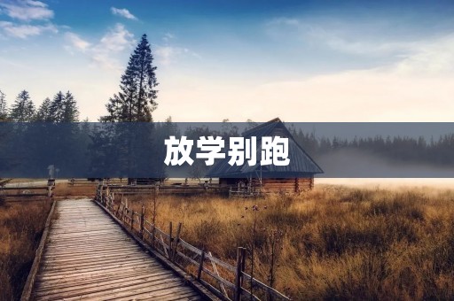 放学别跑:珍爱生命,安全第一 放学别跑:珍爱生命,安全第一