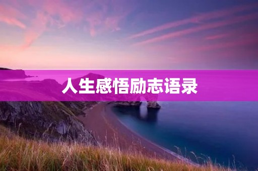 人生感悟励志语录:用心灵去感受生命的美好