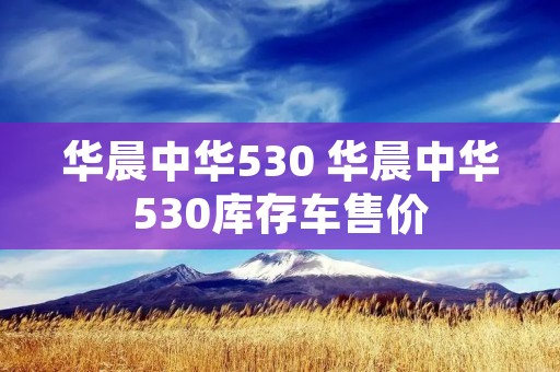 华晨中华530 华晨中华530库存车售价 华晨中华530 华晨中华530库存车售价