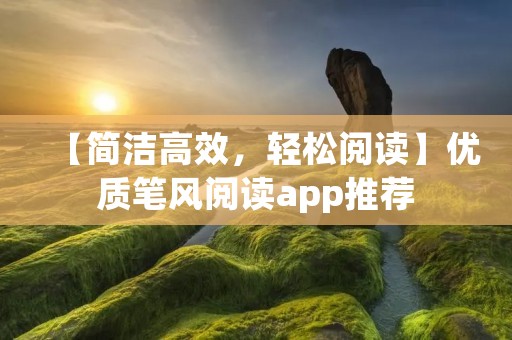 【简洁高效，轻松阅读】优质笔风阅读app推荐