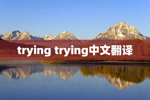 trying trying中文翻译 trying trying中文翻译