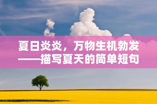夏日炎炎，万物生机勃发——描写夏天的简单短句