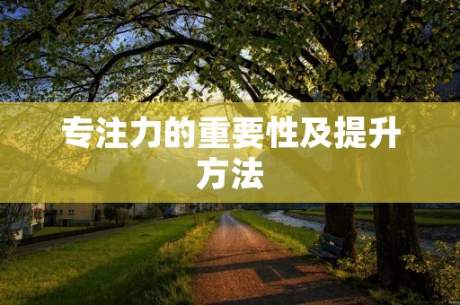 专注力的重要性及提升方法