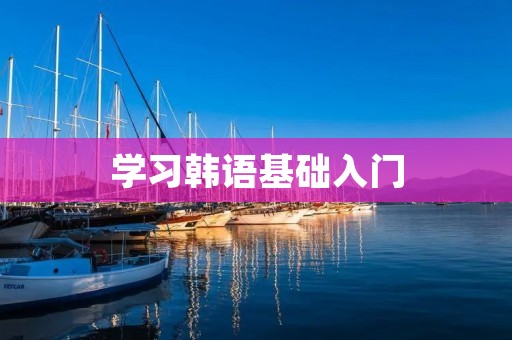 学习韩语基础入门:打开通往韩国文化的大门