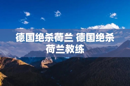 德国绝杀荷兰 德国绝杀荷兰教练