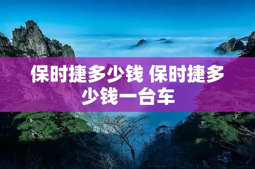 保时捷多少钱 保时捷多少钱一台车 保时捷多少钱 保时捷多少钱一台车
